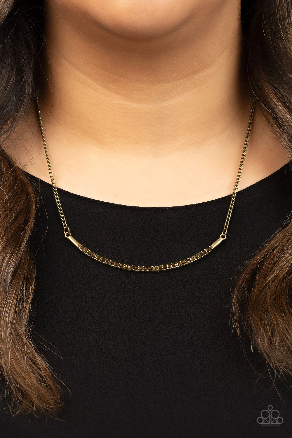 Collar Poppin Sparkle - Brass - Paparazzi
